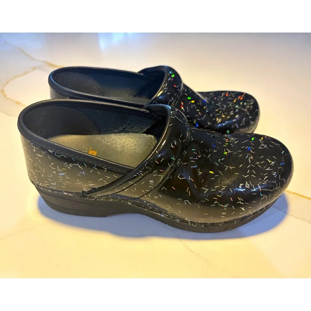 Dansko XP 2.0 Women's Patent Leather Clog Slip-Resistant Flecked EU 37